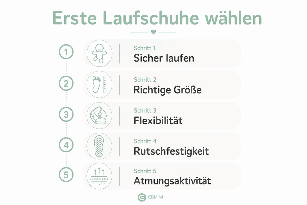 Infografik: Worauf Eltern beim Kauf der ersten Schuhe für Laufanfänger achten sollten