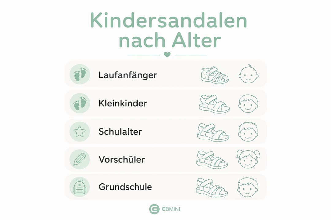 Infografik: So finden Sie die passenden Sandalen für jedes Kindesalter