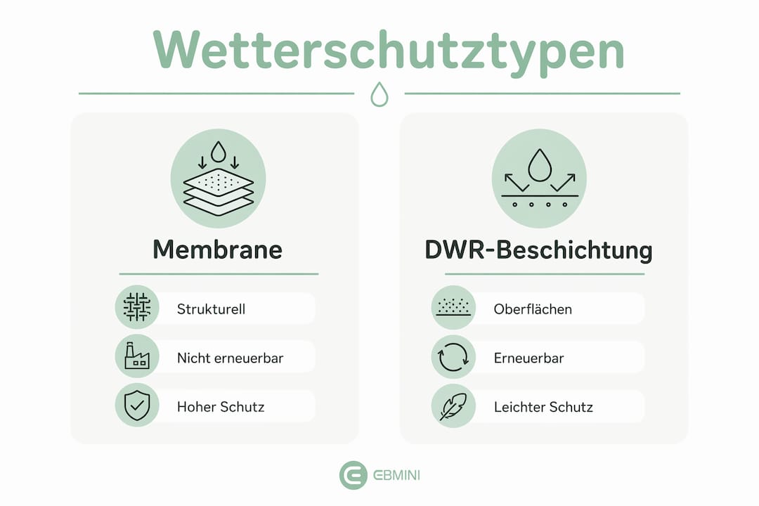 Infografik: Die verschiedenen Wetterschutzarten bei Kinderschuhen im Überblick