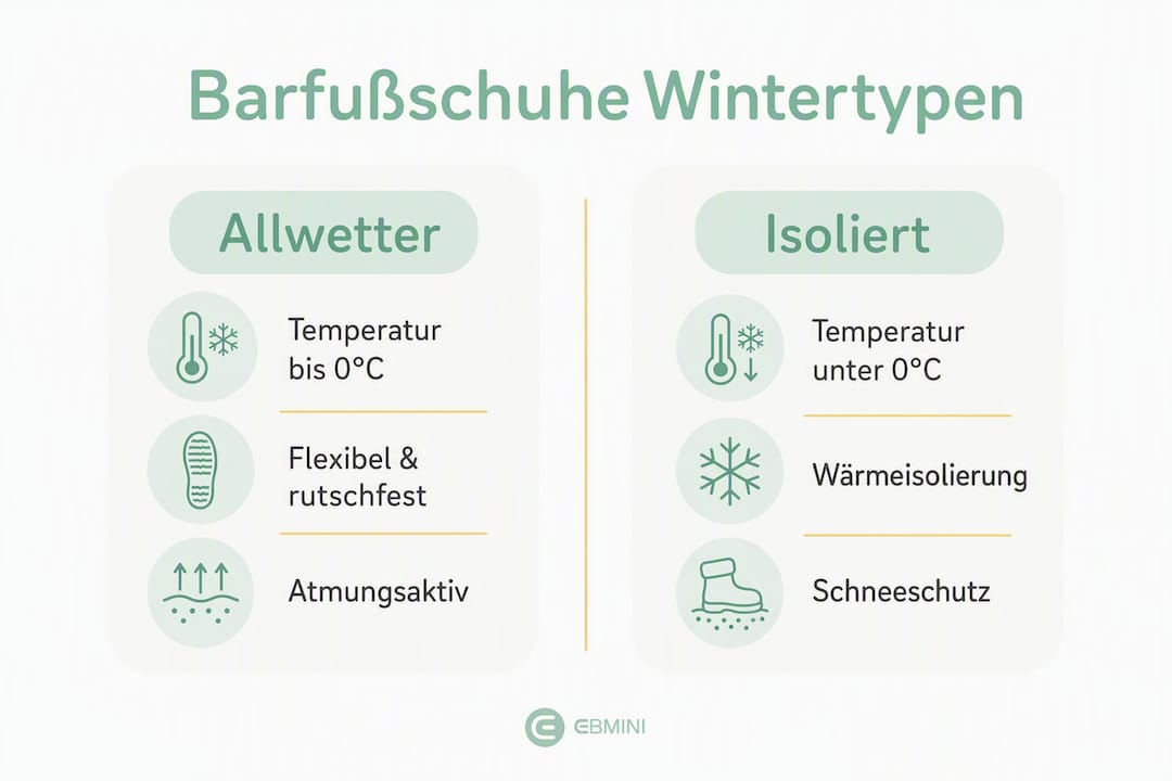 Übersicht: Allwetter-Barfußschuhe im Vergleich zu Modellen mit Isolierung