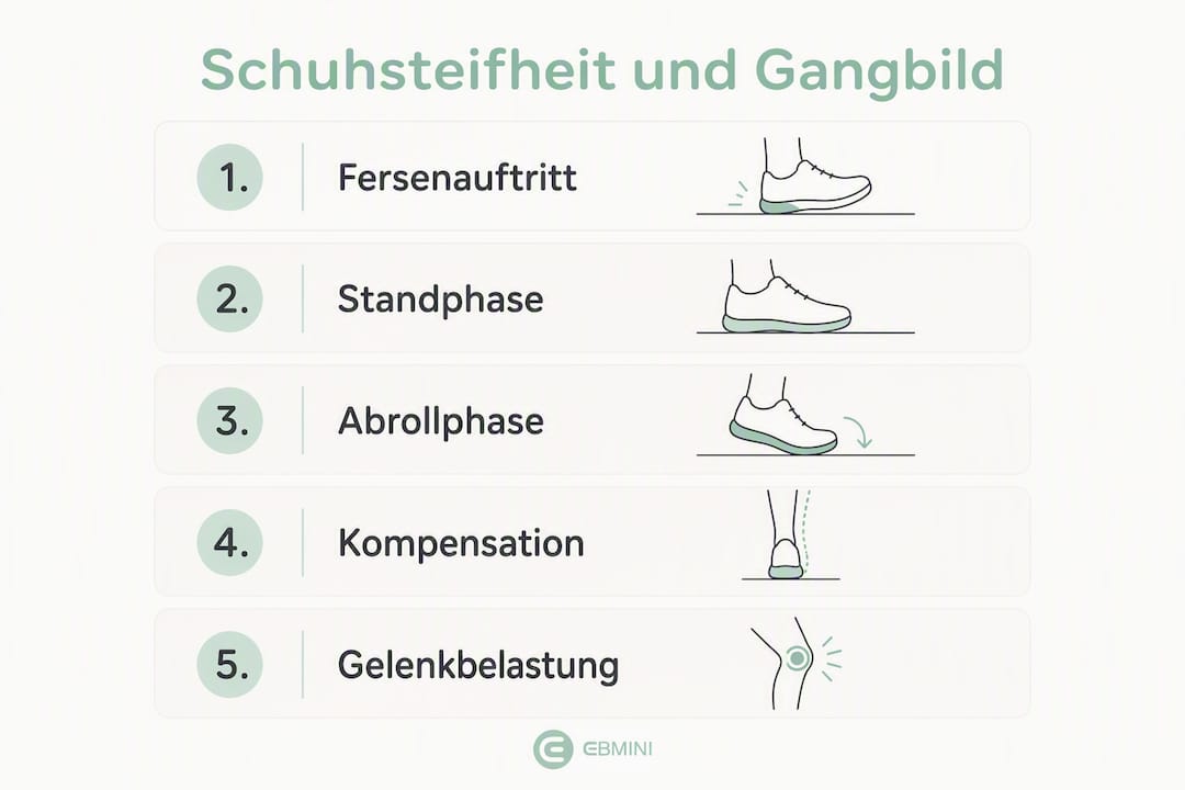 Infografik: Wie die Steifigkeit von Schuhen das Laufverhalten beeinflusst