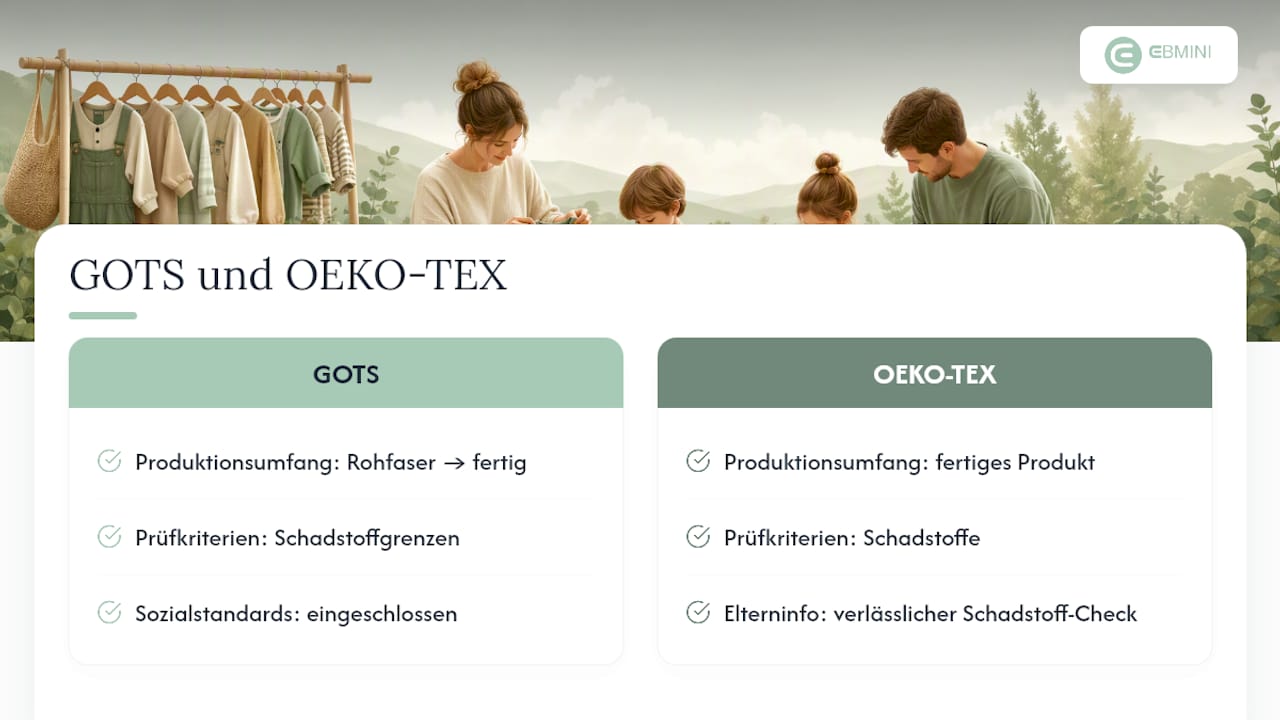 Vergleichsgrafik: GOTS- und OEKO-TEX-Zertifikate im Überblick
