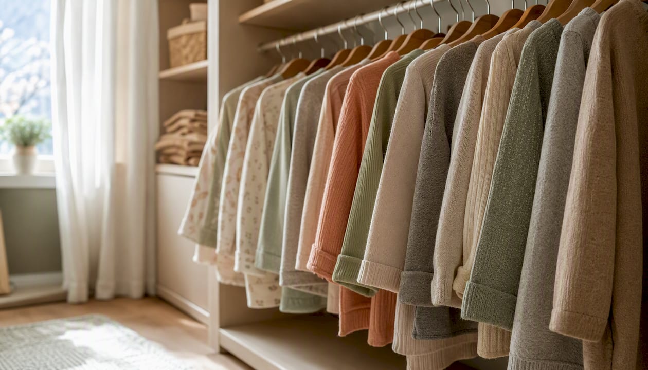 Nachhaltige Kindermode: Zeitlose Basics in neutralen Tönen kombiniert mit farbigen Highlights