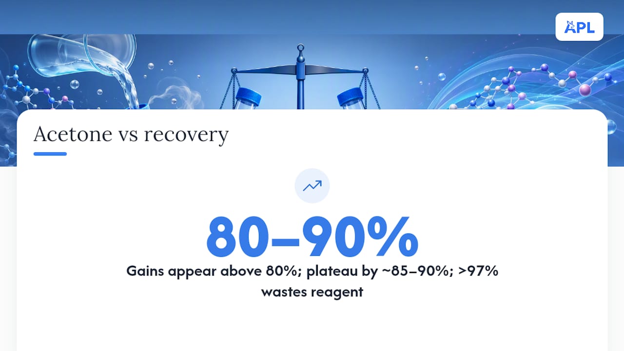 Graph of peptide recovery vs acetone solvent percentage