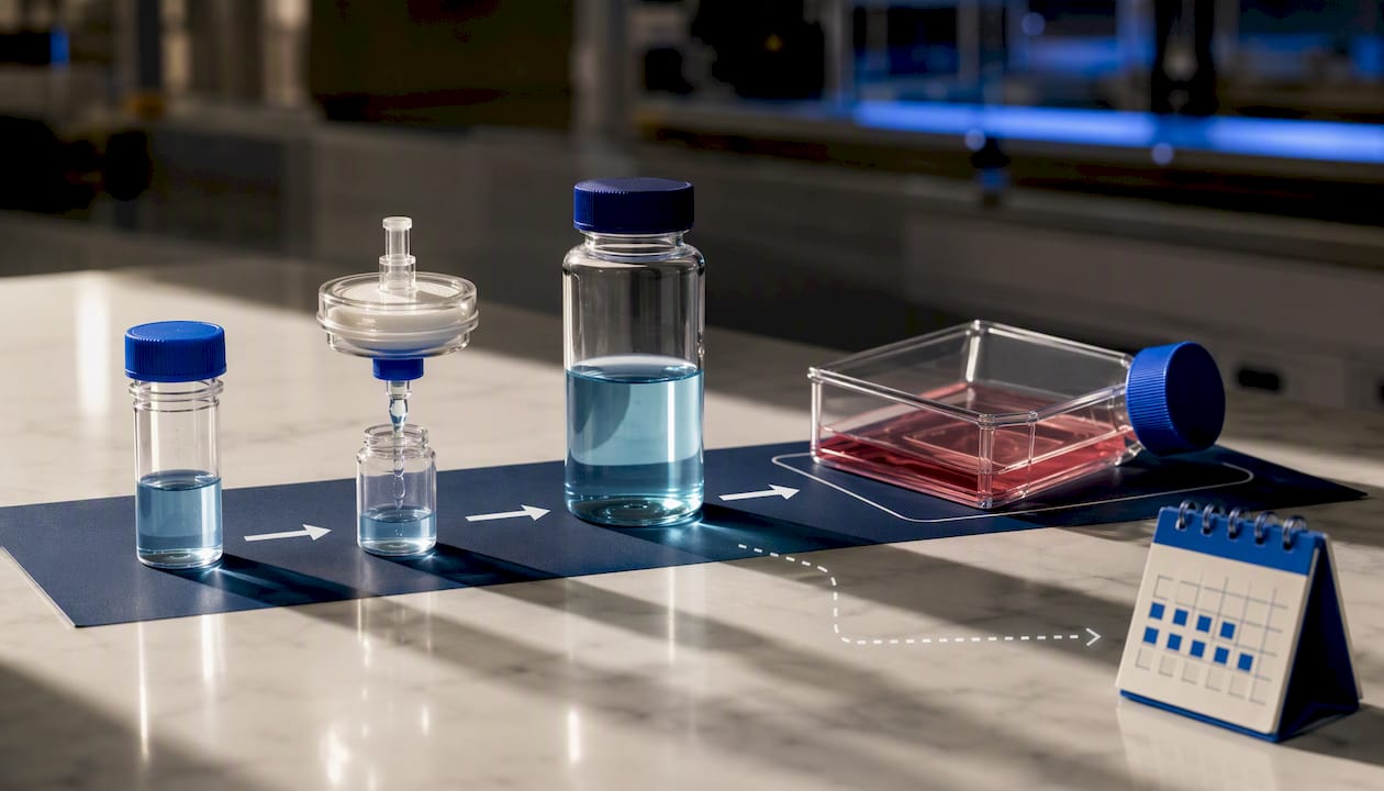 Sterile peptide stock preparation workflow