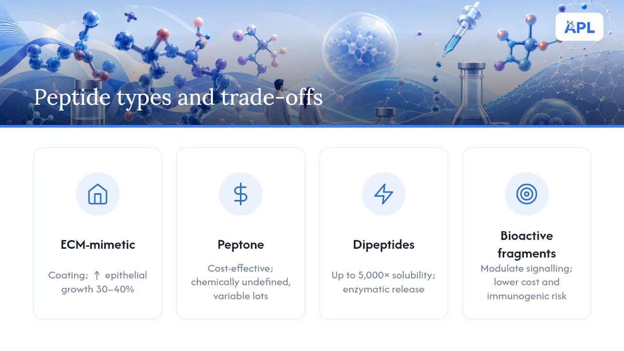 Four peptide culture categories compared