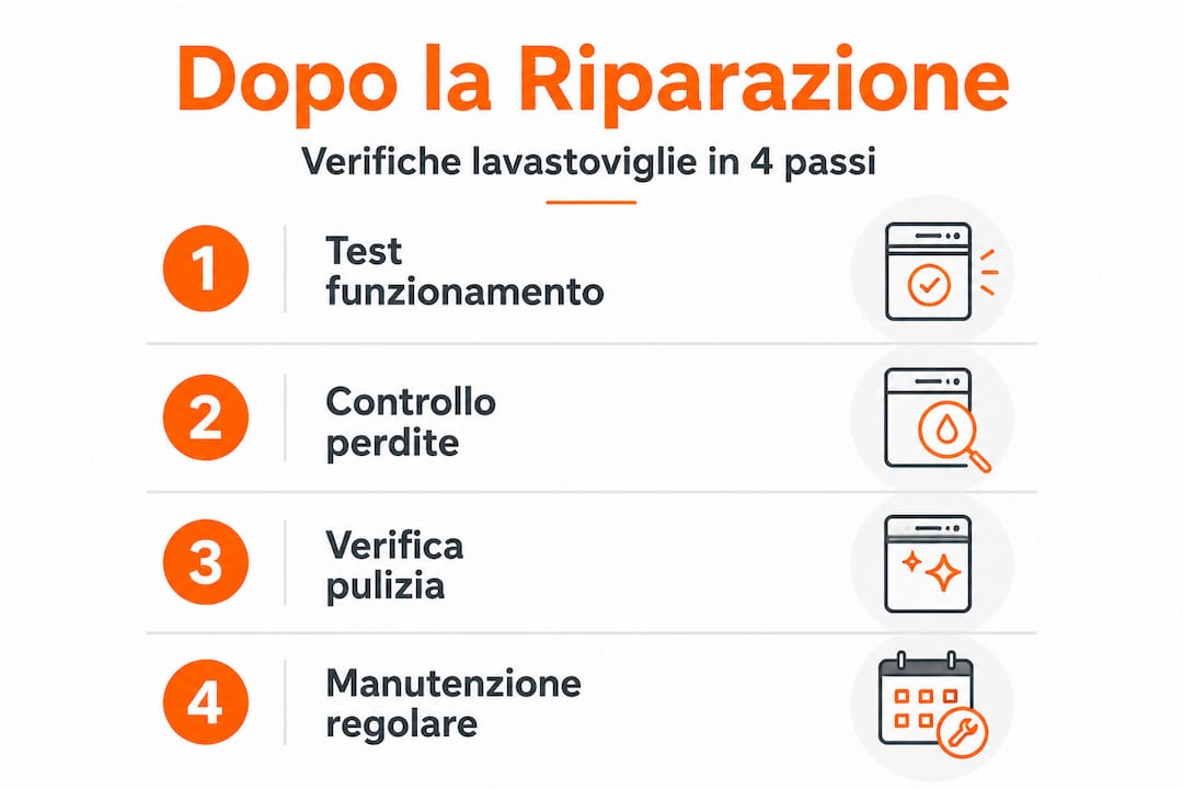 Infografica: controlli da effettuare sulla lavastoviglie dopo l’assistenza tecnica