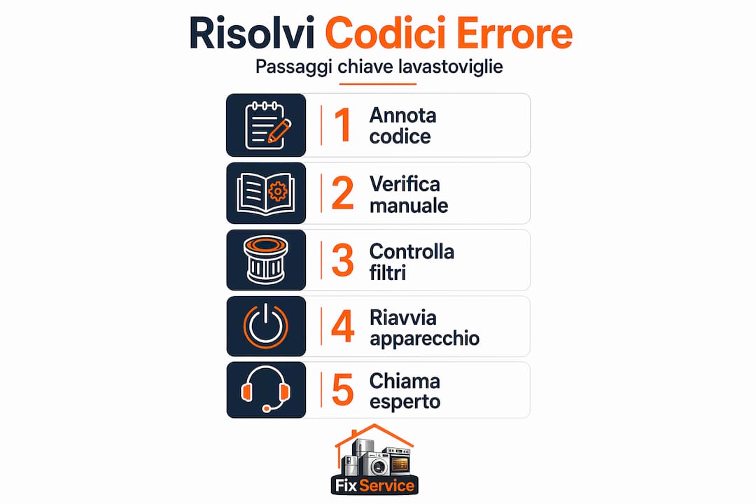 Guida visiva: come risolvere i codici errore della lavastoviglie passo dopo passo