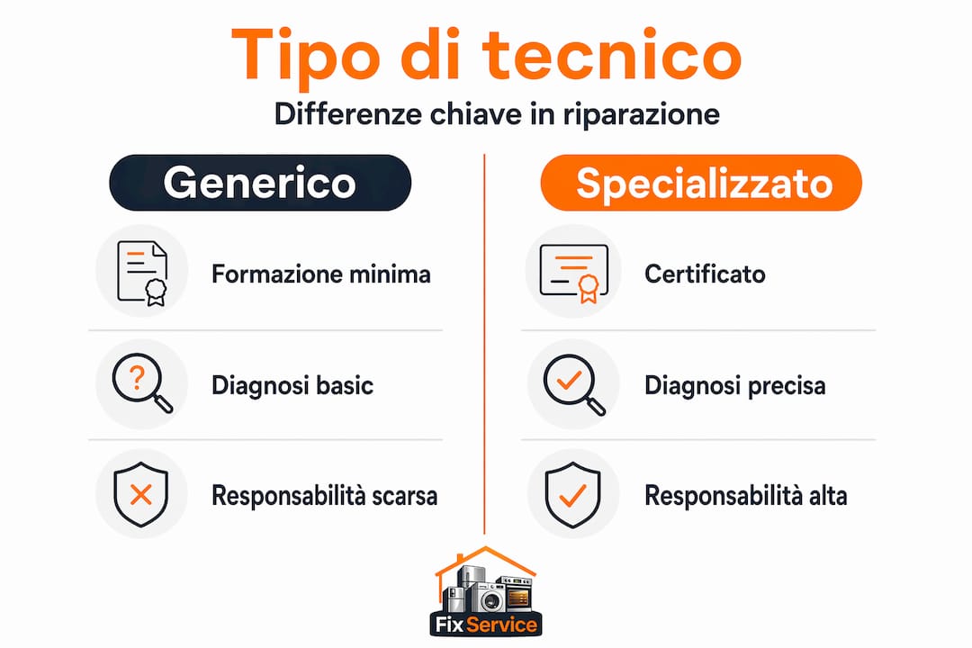 Infografica: differenze tra tecnici generici e tecnici specializzati