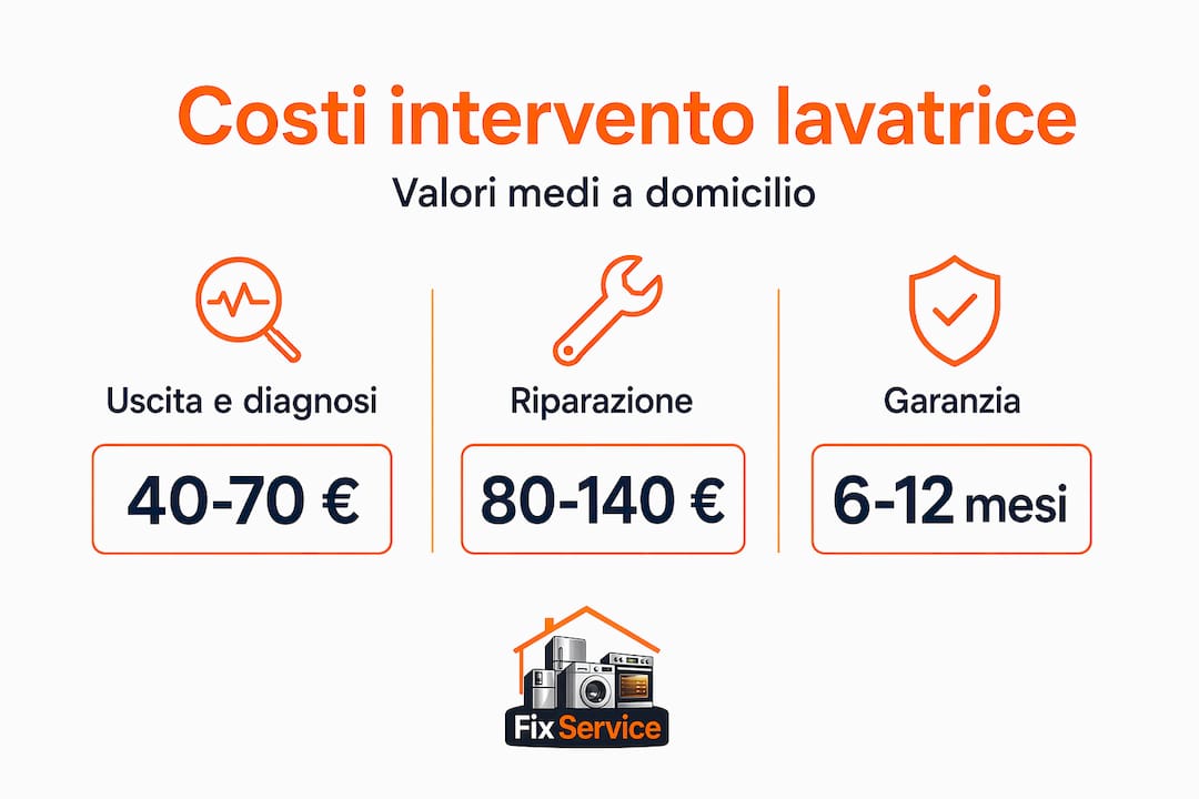 Grafico dei costi medi per la riparazione della lavatrice