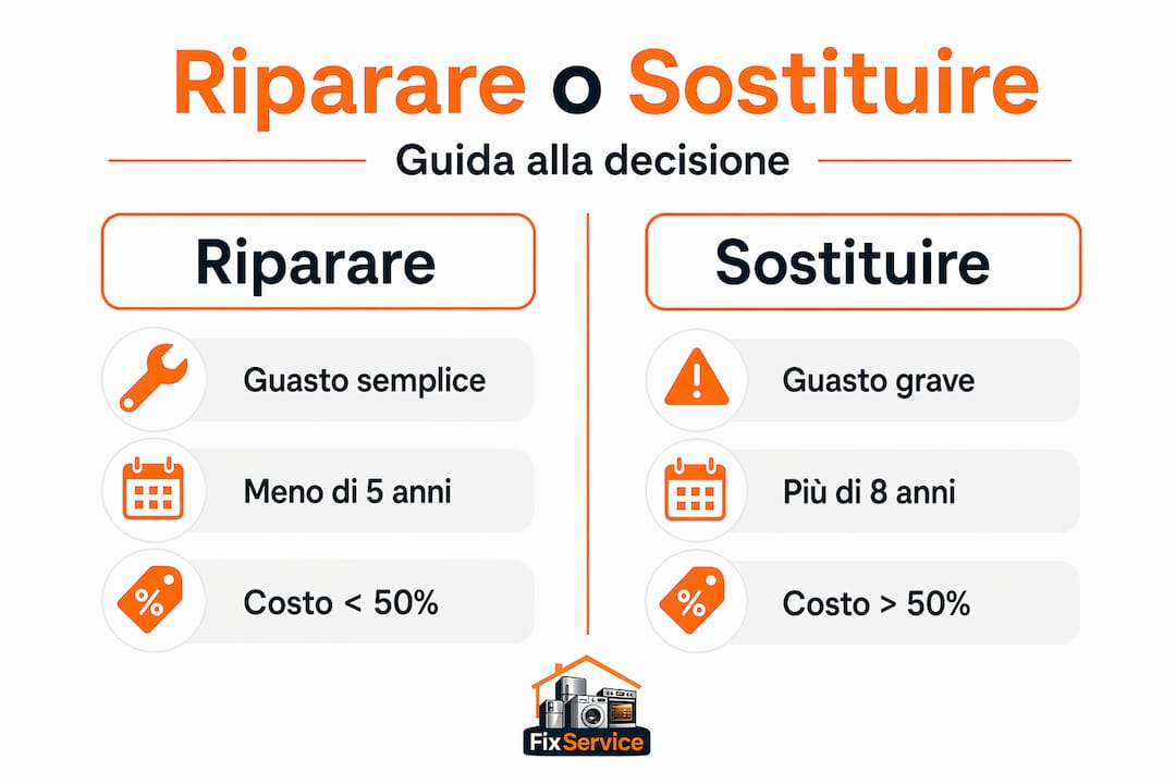 Infografica: meglio riparare o cambiare la lavatrice?