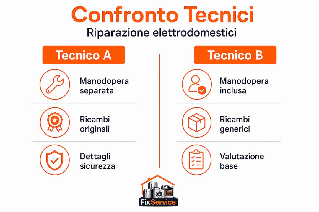 Infografica: confronto tra i professionisti della riparazione degli elettrodomestici