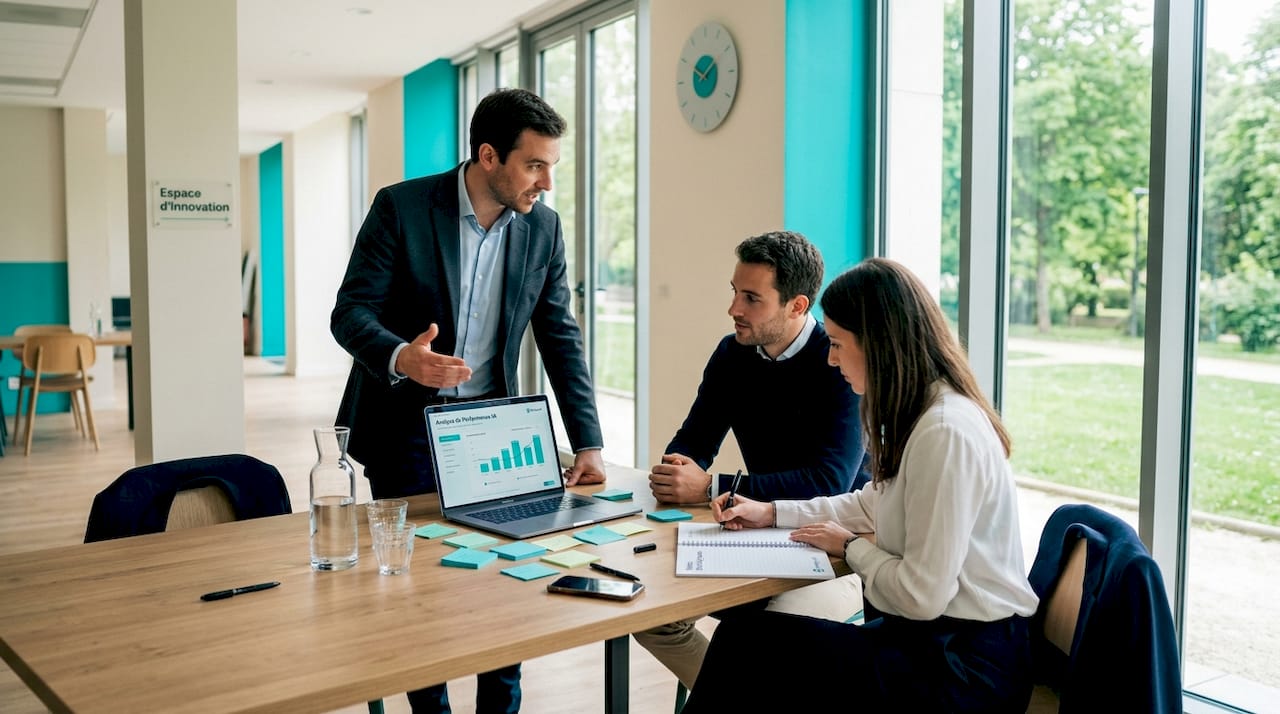 Lors d’une réunion, l’équipe échange sur les avantages que pourrait apporter l’automatisation à leur organisation.
