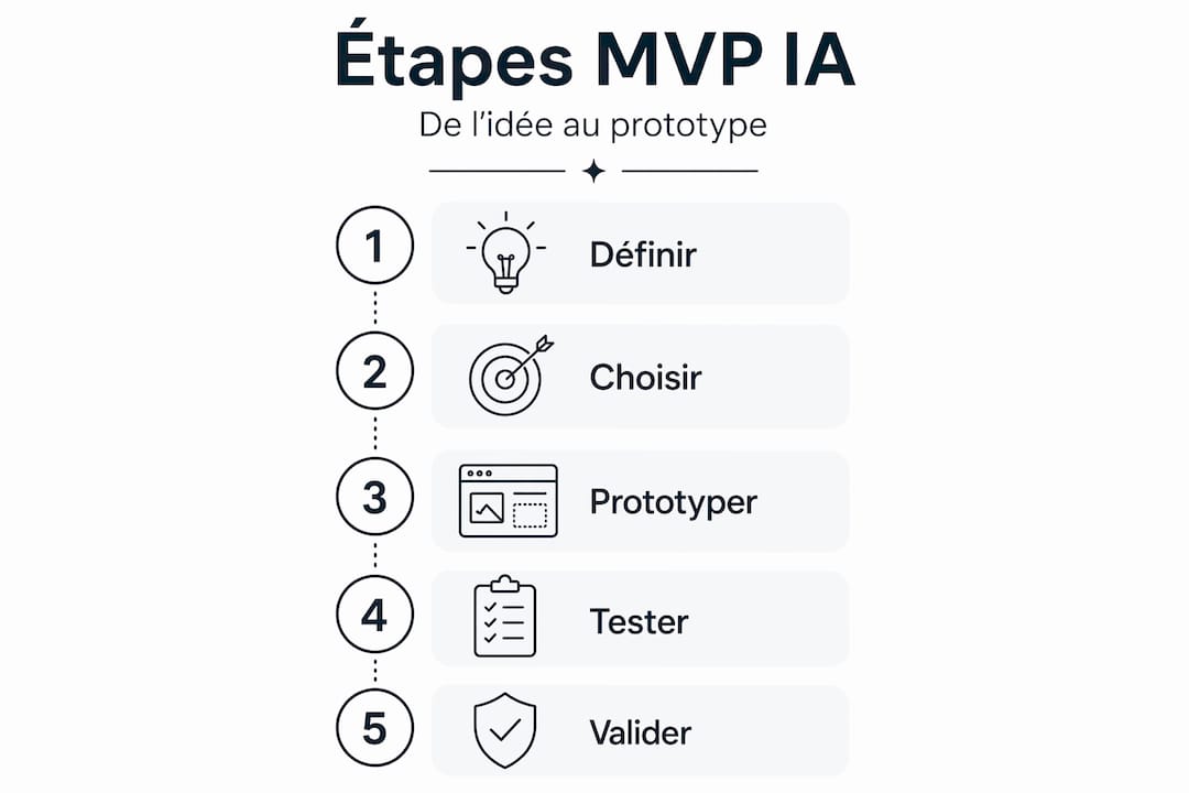 Infographie : les 5 étapes clés pour créer un MVP en intelligence artificielle