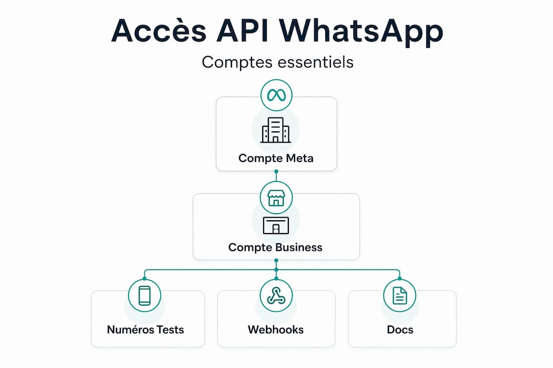 Illustration de la structure d’accès à l’API WhatsApp