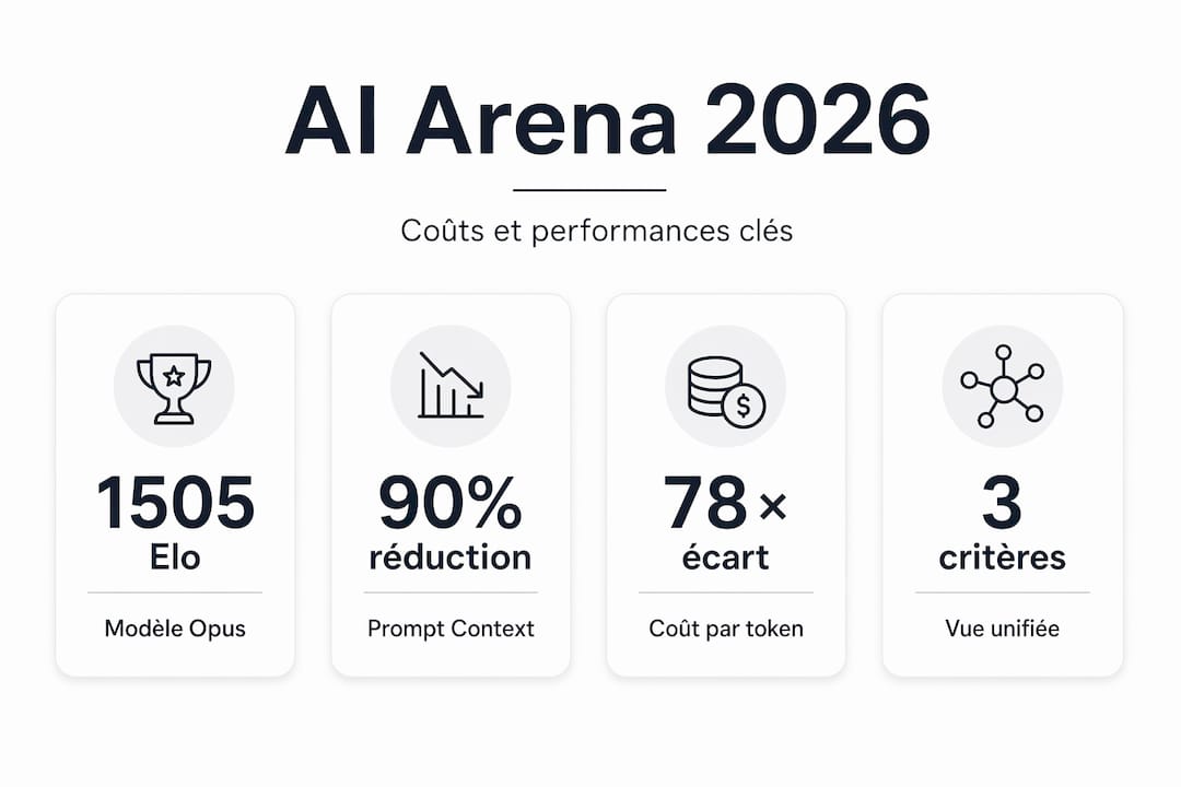Infographie récapitulative des tarifs et des performances d’AI Arena