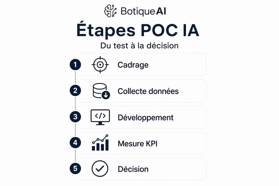 Infographie : les étapes incontournables pour réussir un POC en intelligence artificielle en entreprise