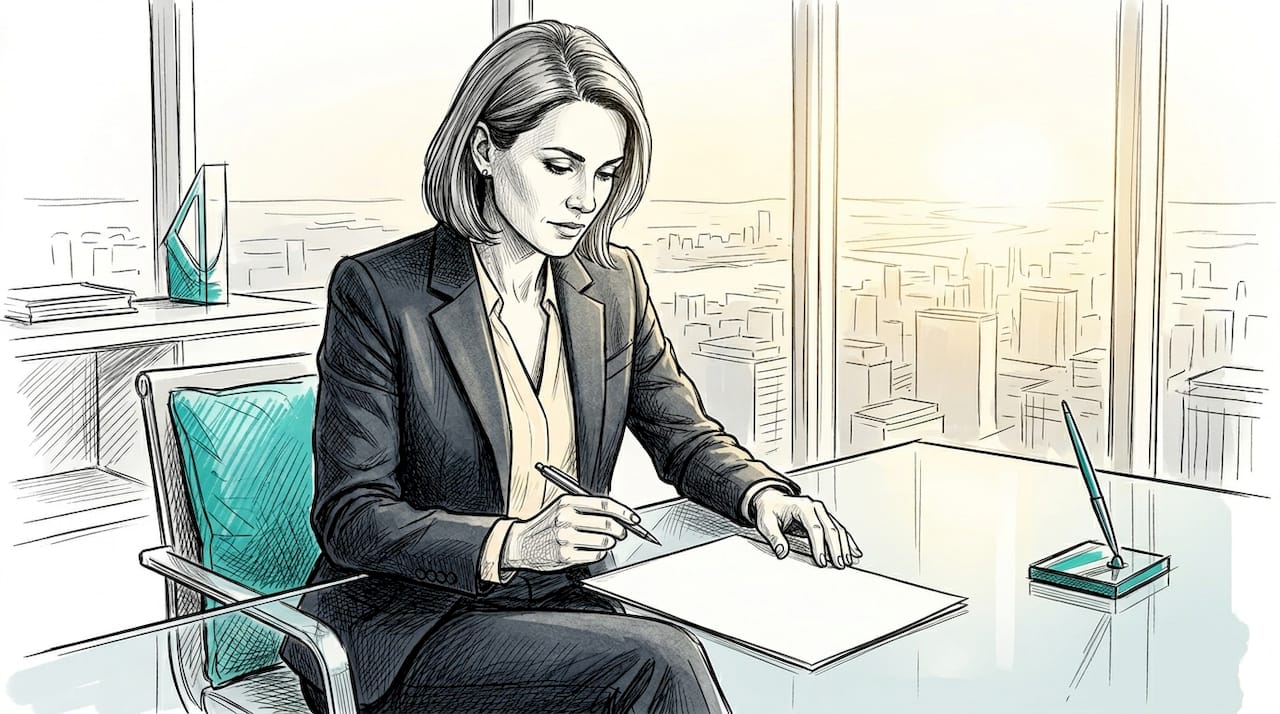 Le responsable d’entreprise examine attentivement le contrat relatif à la gestion des données.