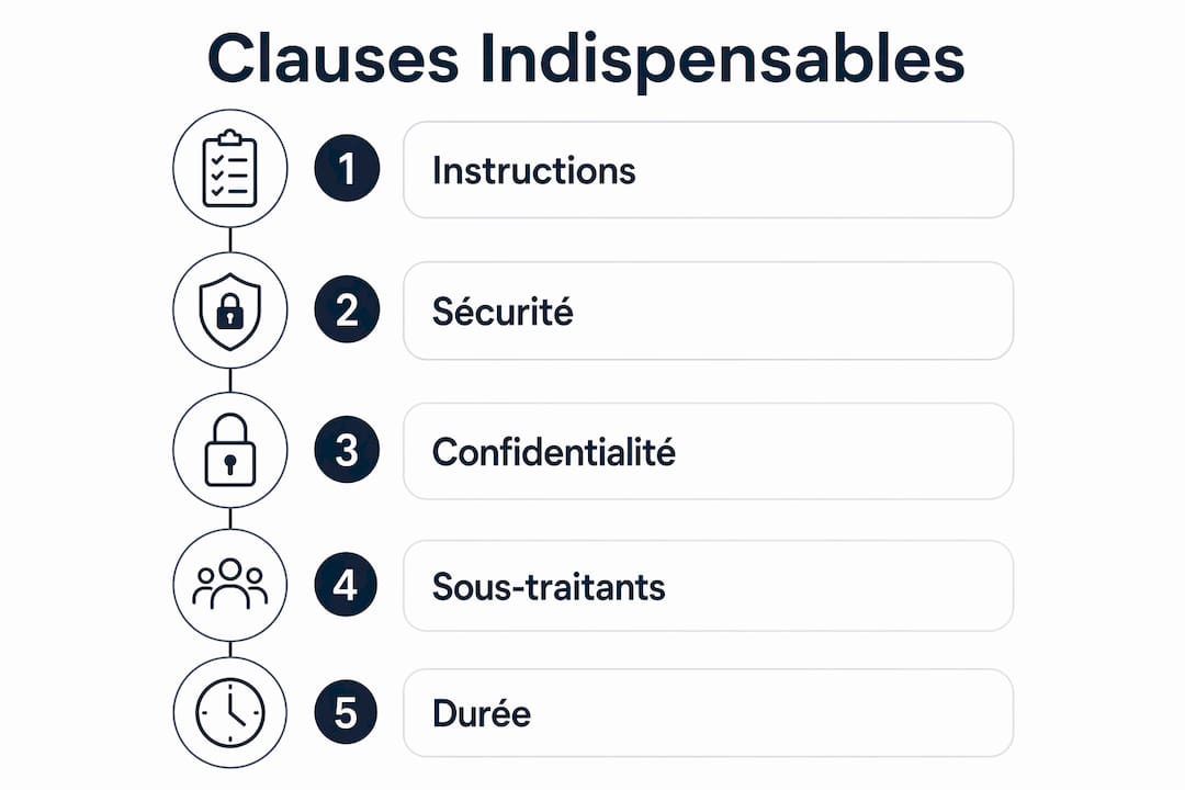 Infographie : les clauses incontournables d’un contrat de traitement des données