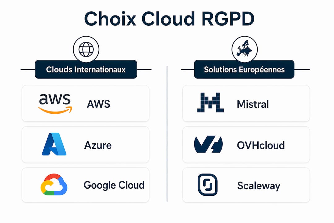 Infographie : comparaison des principales offres cloud conformes au RGPD