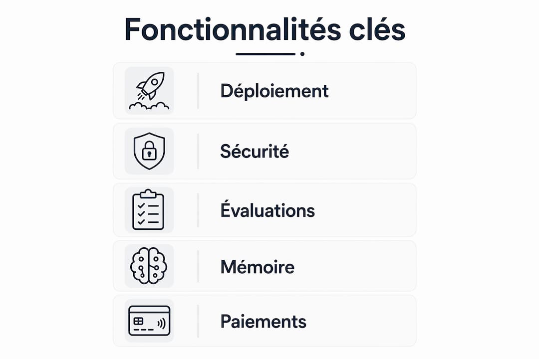 Aperçu visuel des principales fonctionnalités d’AgentCore