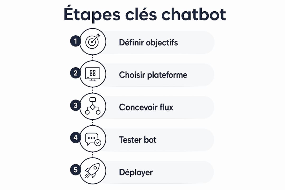 Infographie : les étapes clés pour créer un chatbot WhatsApp adapté aux besoins des PME