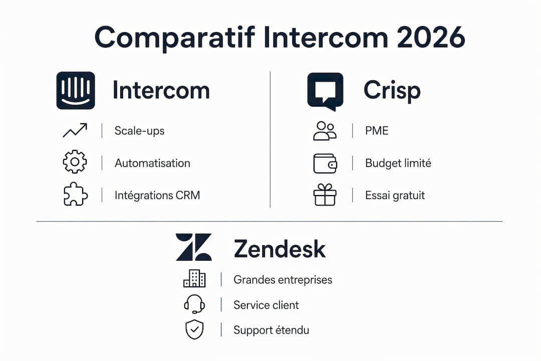 Comparatif des principales plateformes de communication client : focus sur Intercom en 2026 (infographie)