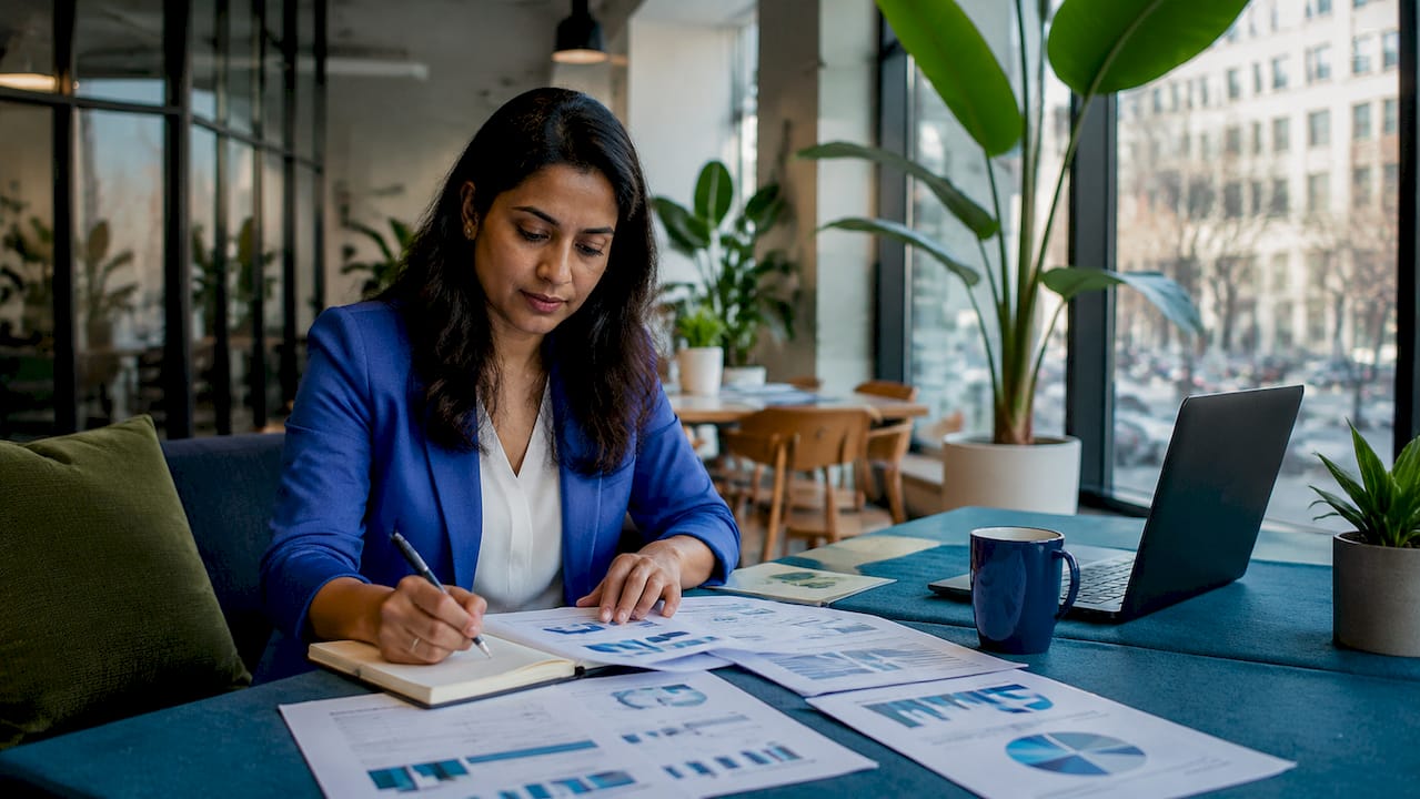 Woman working on AI chatbot revenue strategies