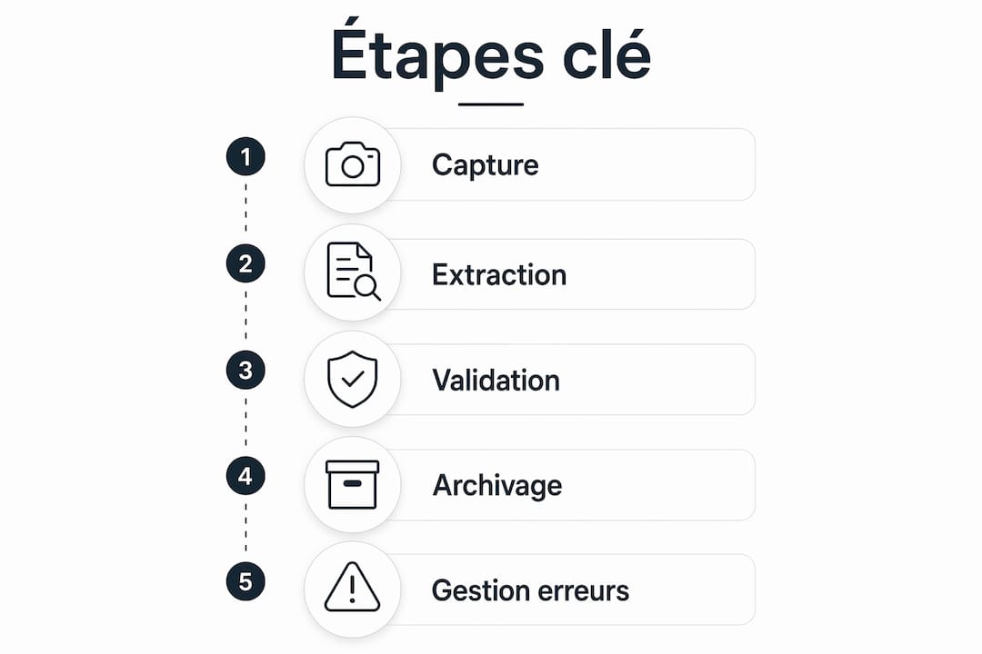 Infographie présentant les différentes étapes de la facturation automatisée