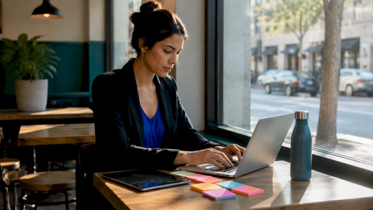 Professional woman working on AI lead qualification process