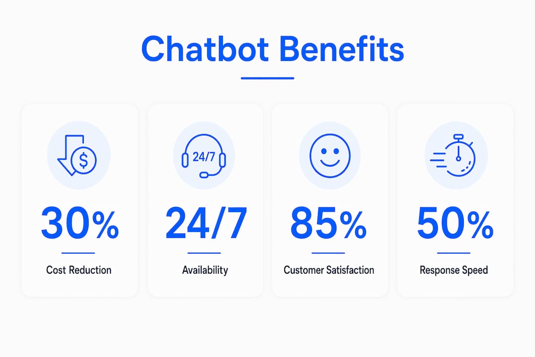 Infographic showing chatbot business benefits