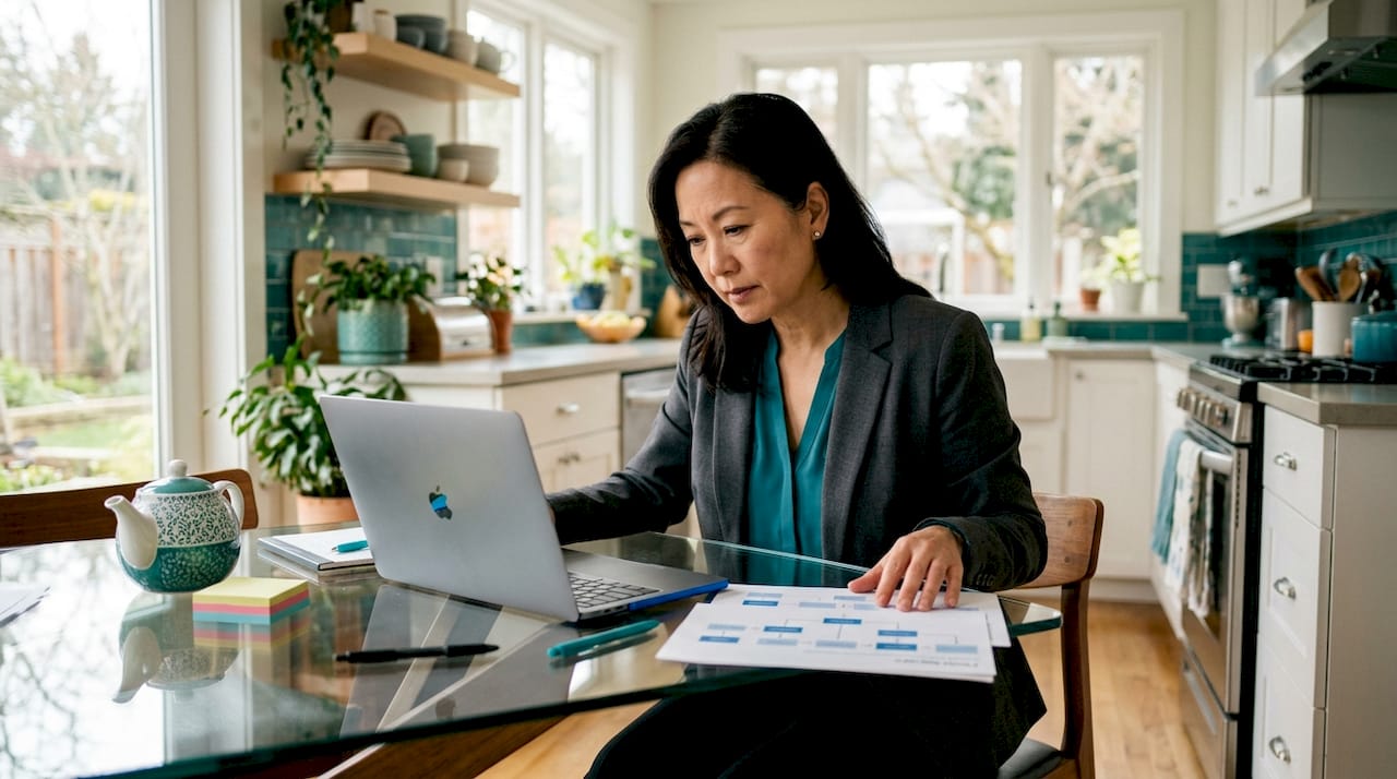Woman reviewing lean AI development process