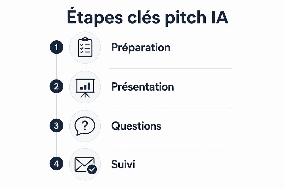 Infographie : les étapes incontournables pour réussir son pitch d'investisseurs dans l'IA