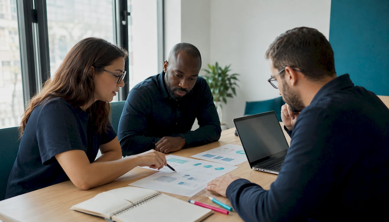 Des mains s’activent sur le clavier d’un ordinateur portable, manipulant des outils d’analyse de données.