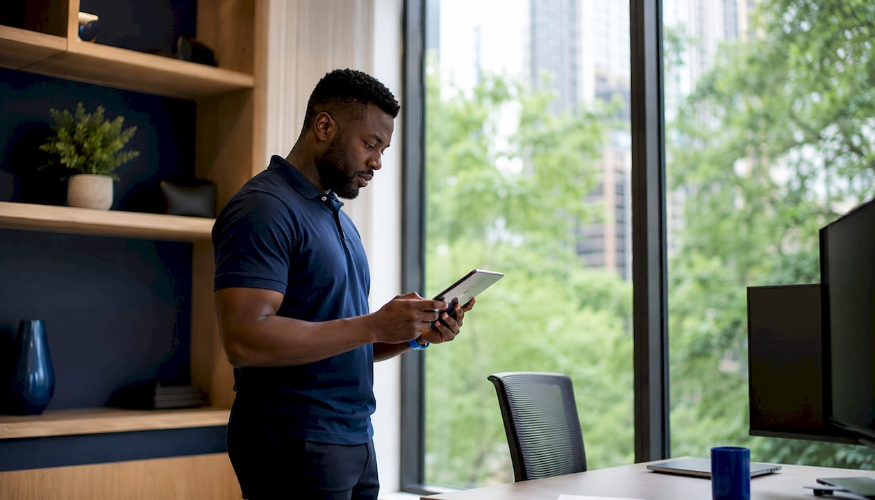 Man reviewing AI model servers
