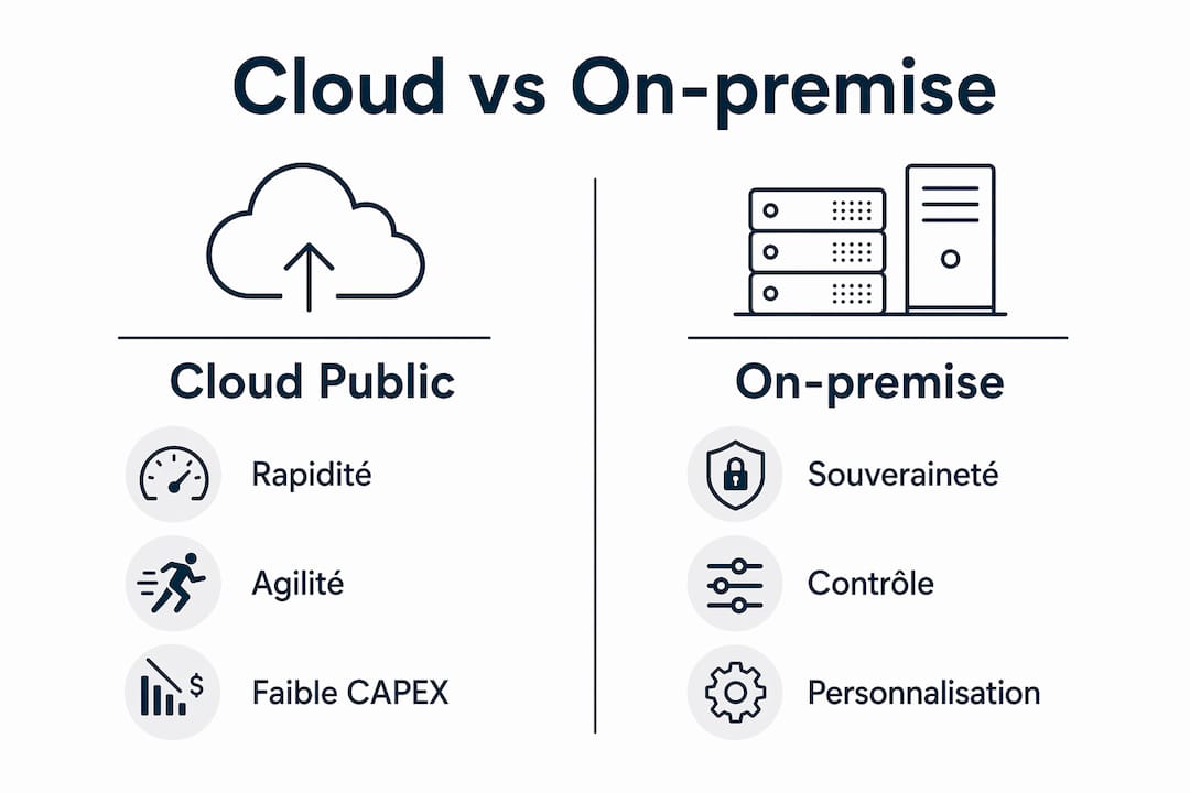 Infographie : avantages et inconvénients du cloud public vs. solutions internes pour l’IA