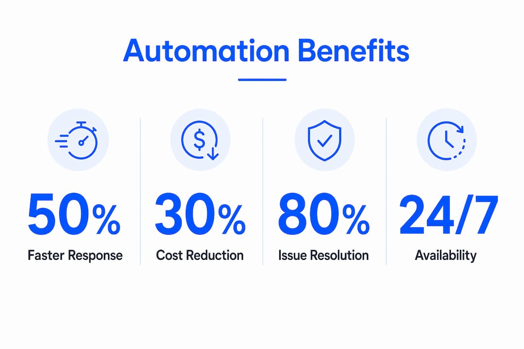 Infographic showing key benefits of automation