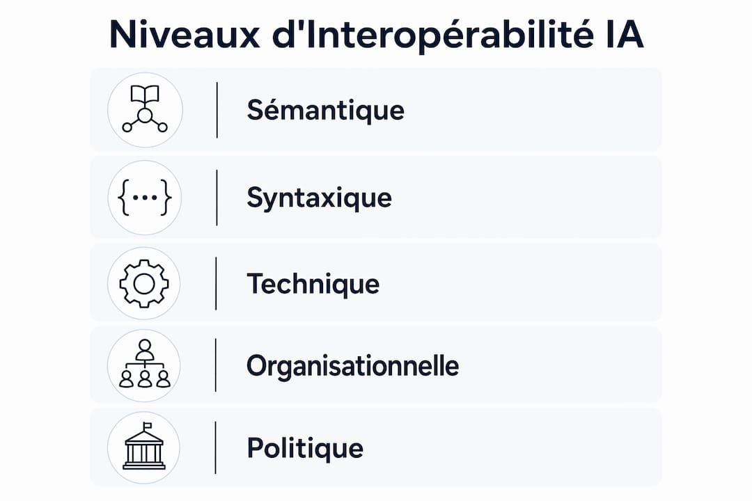 Visuel sur les différents degrés d’interopérabilité de l’intelligence artificielle
