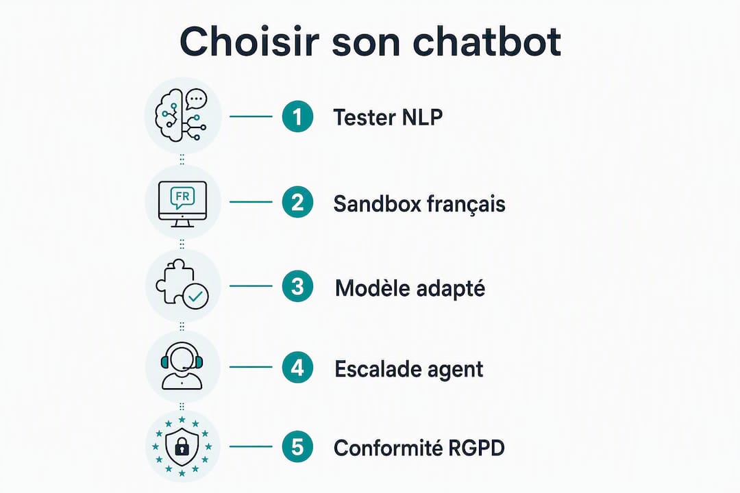 Infographie : les étapes incontournables pour choisir son chatbot
