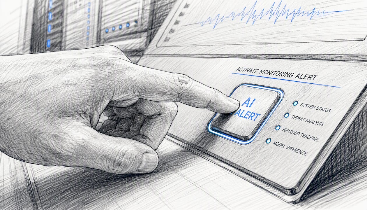 Hand pressing AI alert button
