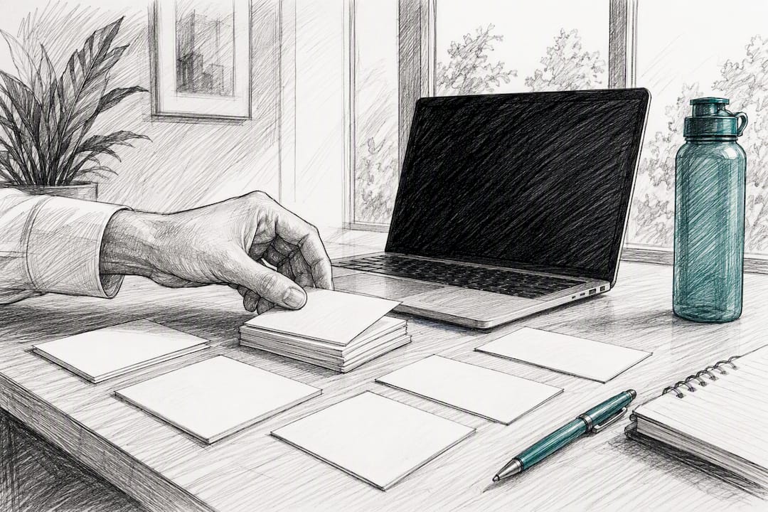 Hand sorting cards for chatbot intent grouping
