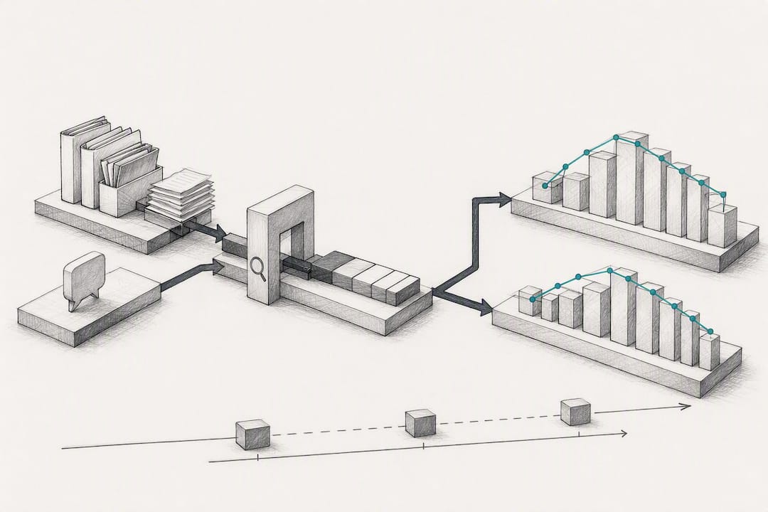 Illustration of search quality metrics drifting