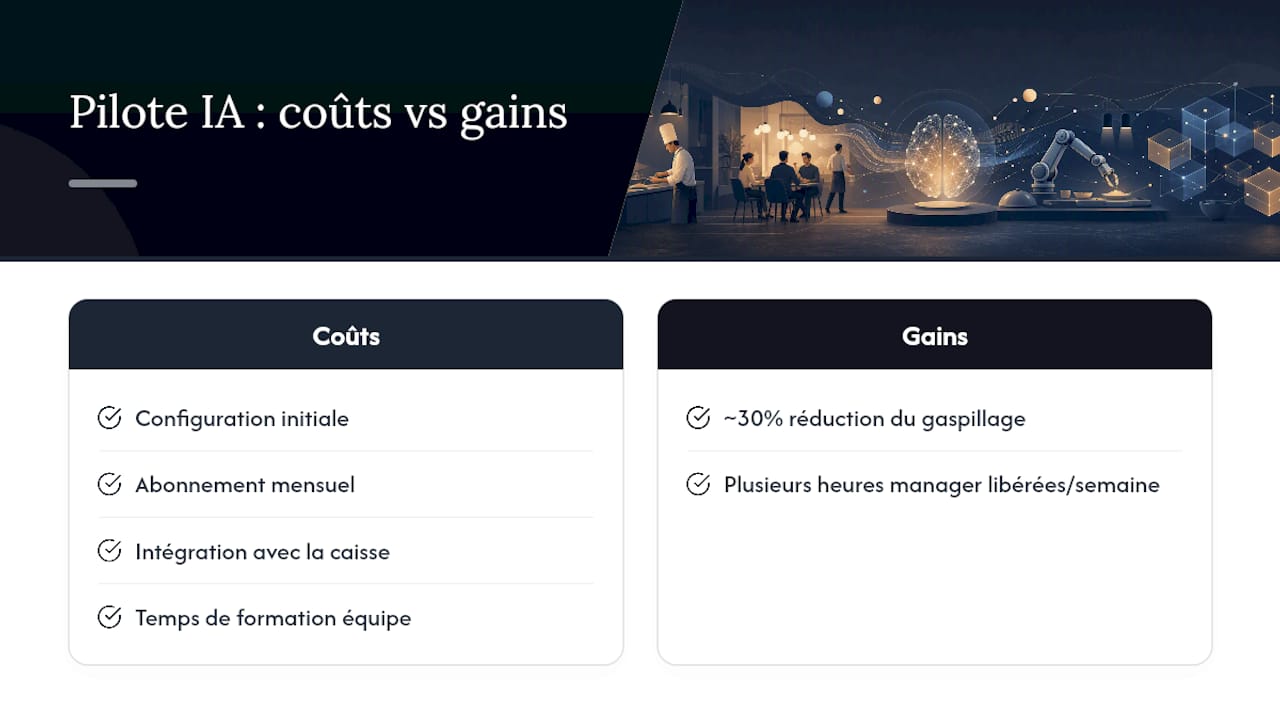 Coûts et bénéfices d'un projet pilote d'IA