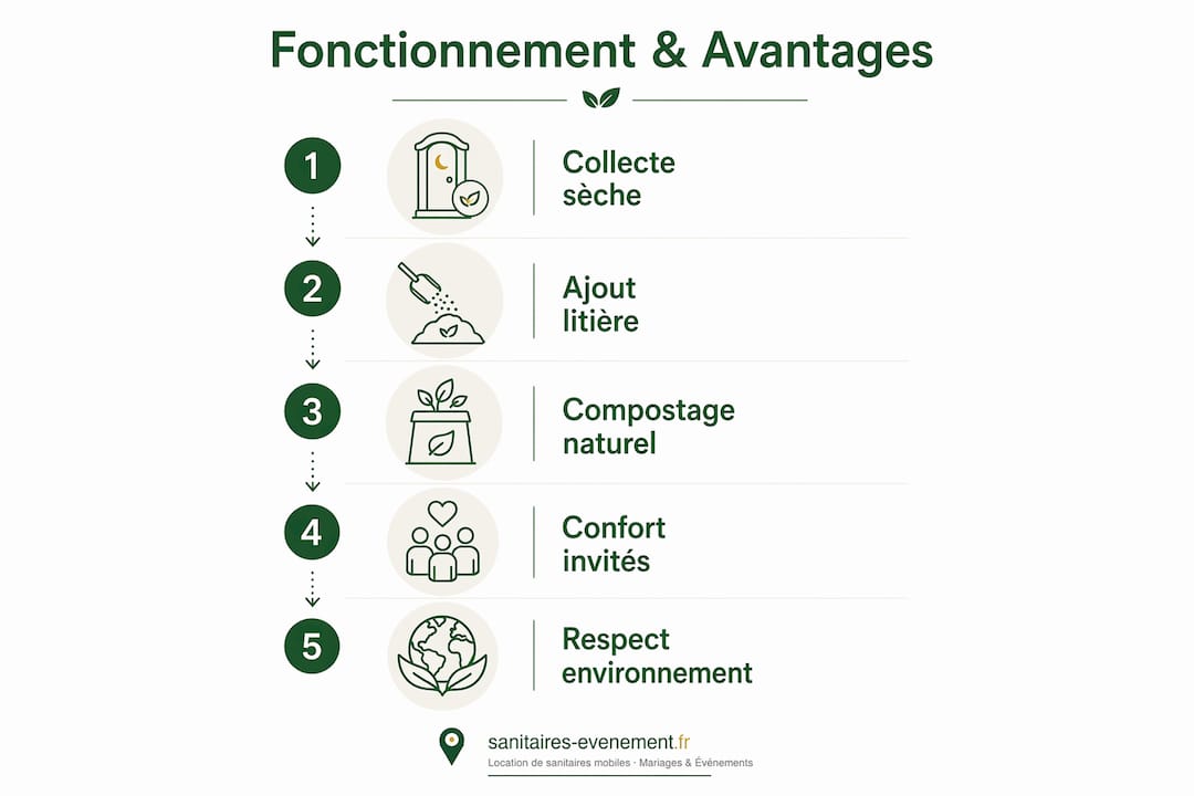 Infographie : le fonctionnement et les bénéfices des toilettes sèches