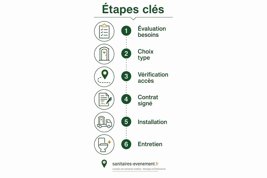 Découvrez en un clin d’œil les étapes essentielles pour bien choisir vos toilettes mobiles grâce à notre infographie.