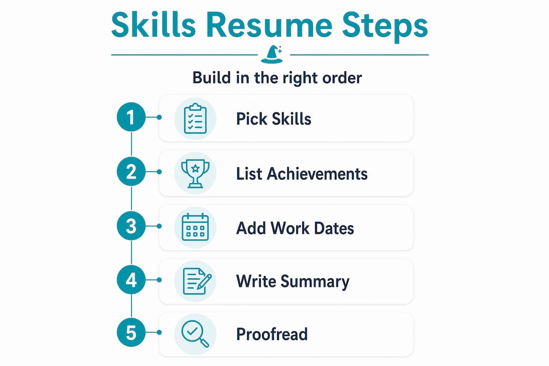 Infographic showing steps for skills-based resume
