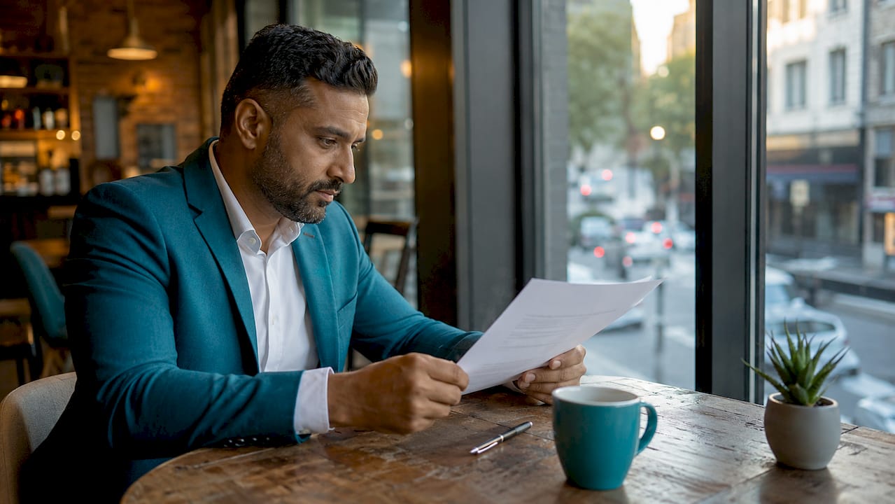 Recruiter reviewing senior resume