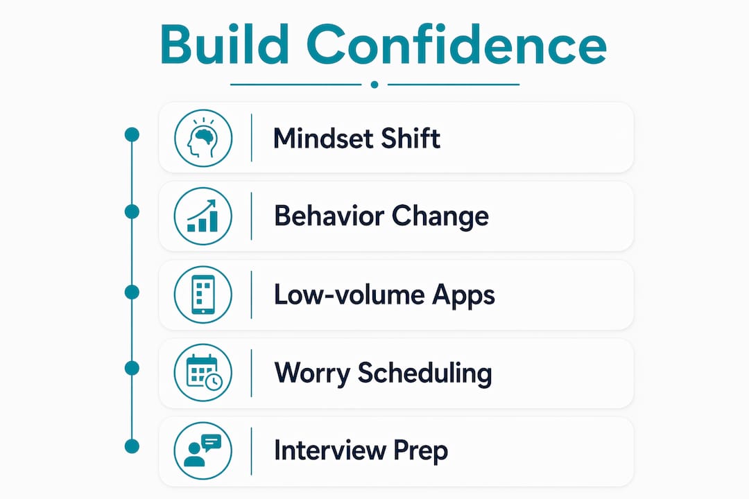 Infographic showing steps to rebuild executive confidence