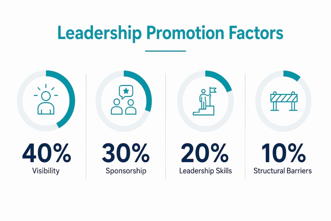 Infographic showing key factors affecting leadership promotion