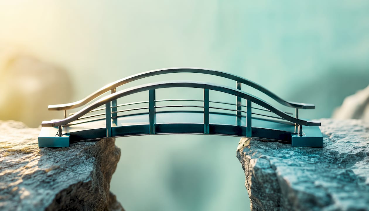 Macro photo of sleek modern bridge model segment
